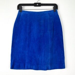 Vintage blue suede skirt by Wilson’s Leather genuine suede mini fits like size 2